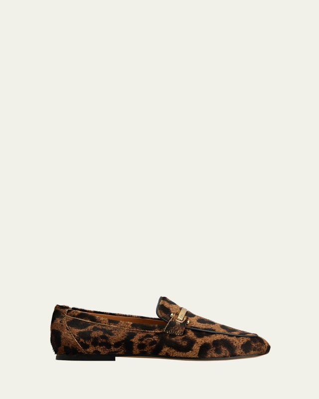 Leopard Calf Hair Loafers